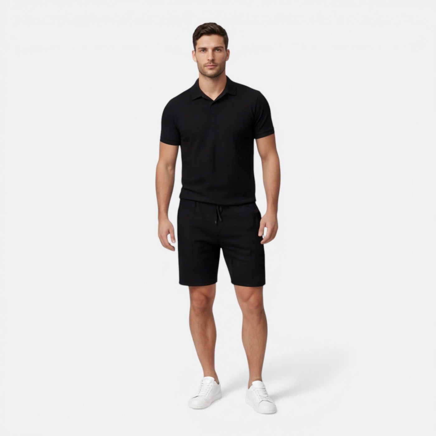 Montarello Men's Slim Fit Polo Shirt & Shorts Co-Ord Set