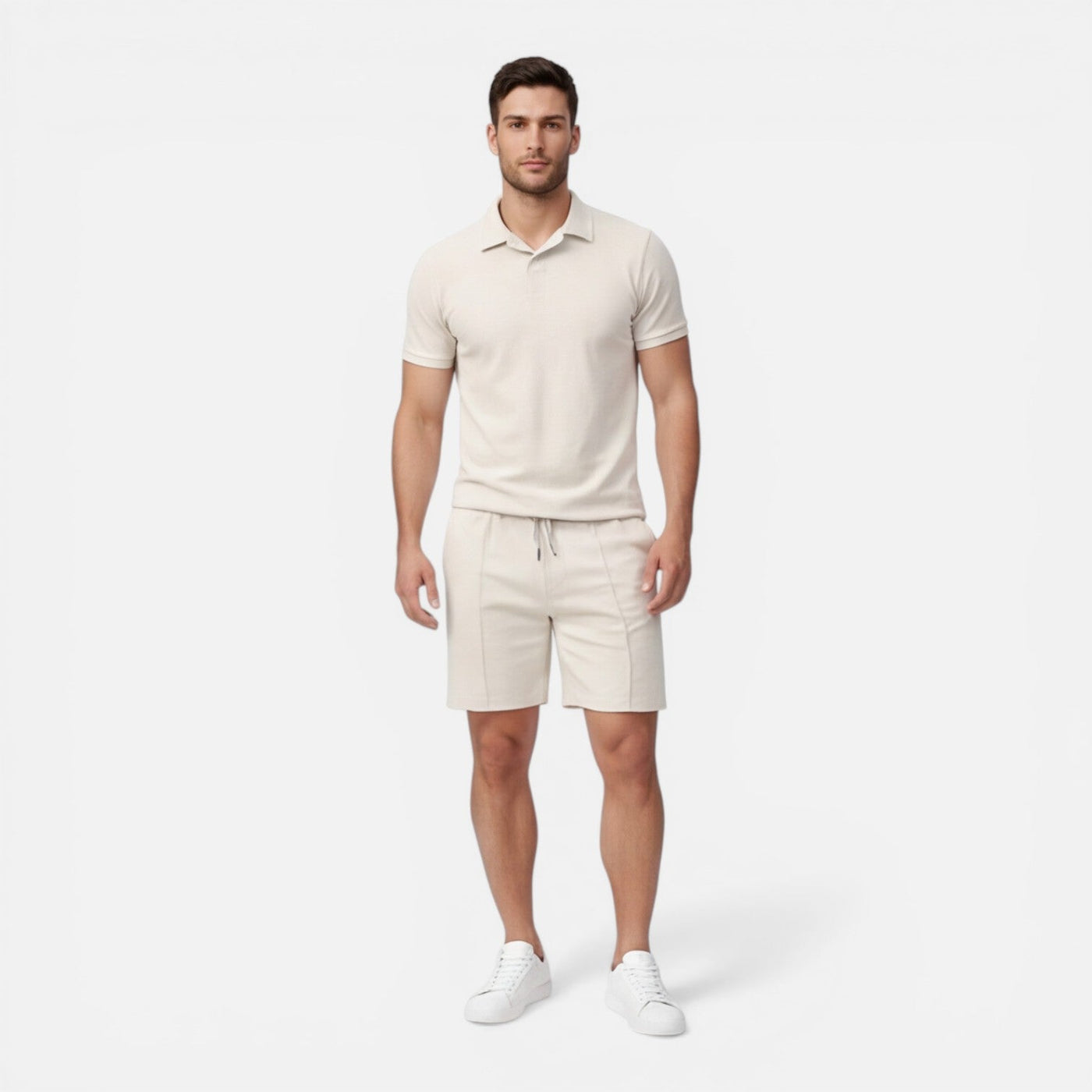 Montarello Men's Slim Fit Polo Shirt & Shorts Co-Ord Set