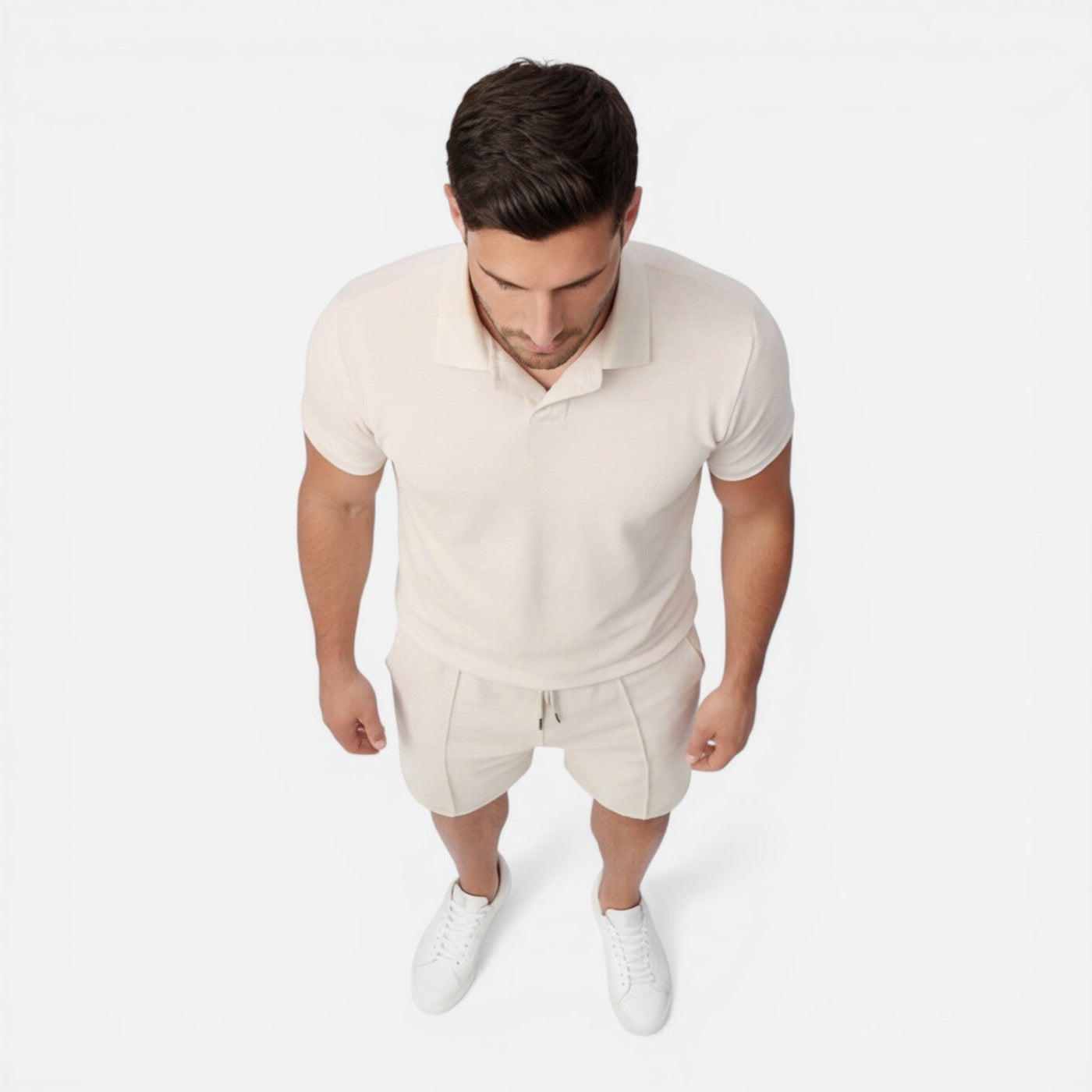 Montarello Men's Slim Fit Polo Shirt & Shorts Co-Ord Set