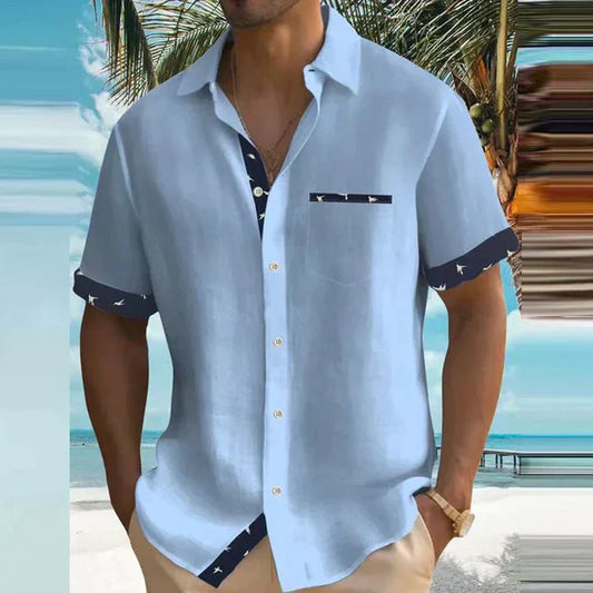 Montarello Contrast Trim Men's Short Sleeve Shirt
