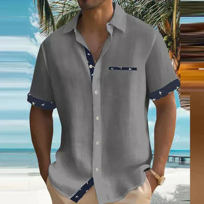 Montarello Contrast Trim Men's Short Sleeve Shirt