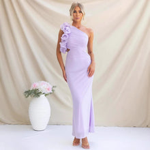 Montarello Women's One-Shoulder Ruffle Maxi Wedding Guest Dress