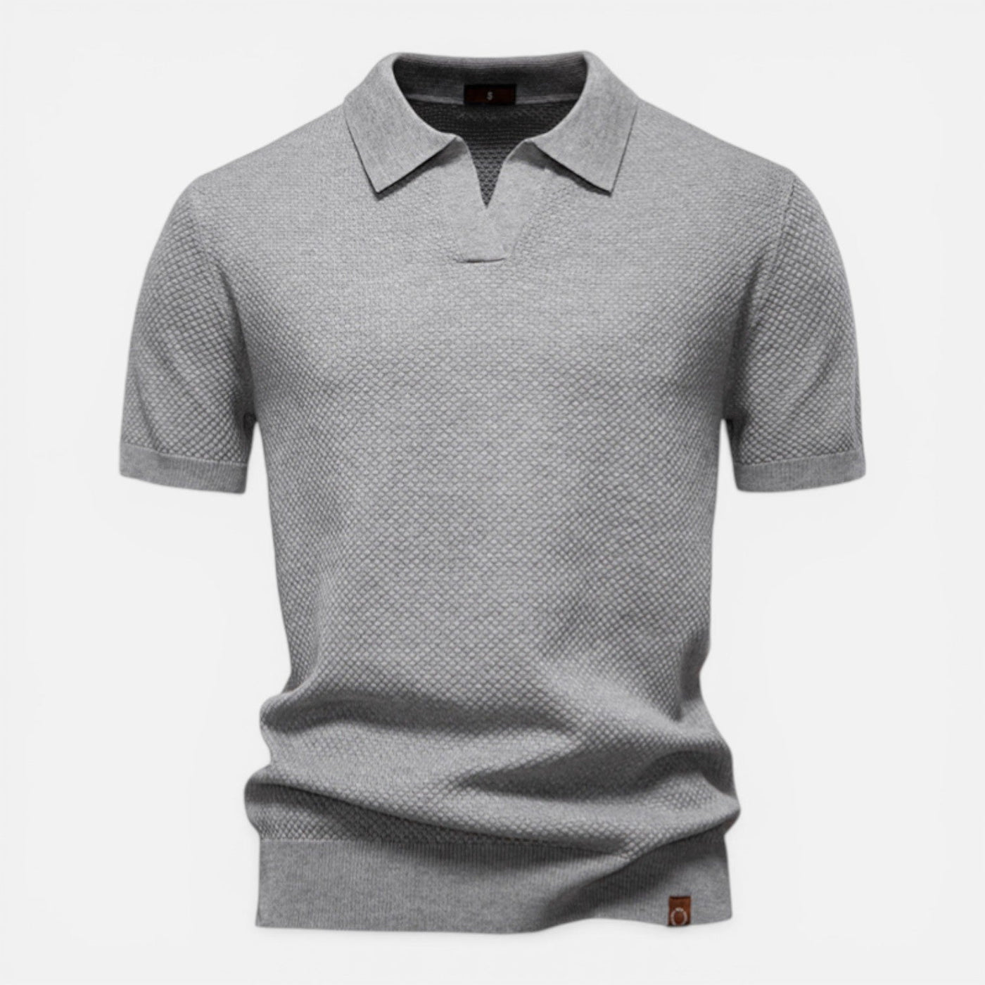 Montarello Men's Slim Fit Textured Knit Short-Sleeve Polo Shirt