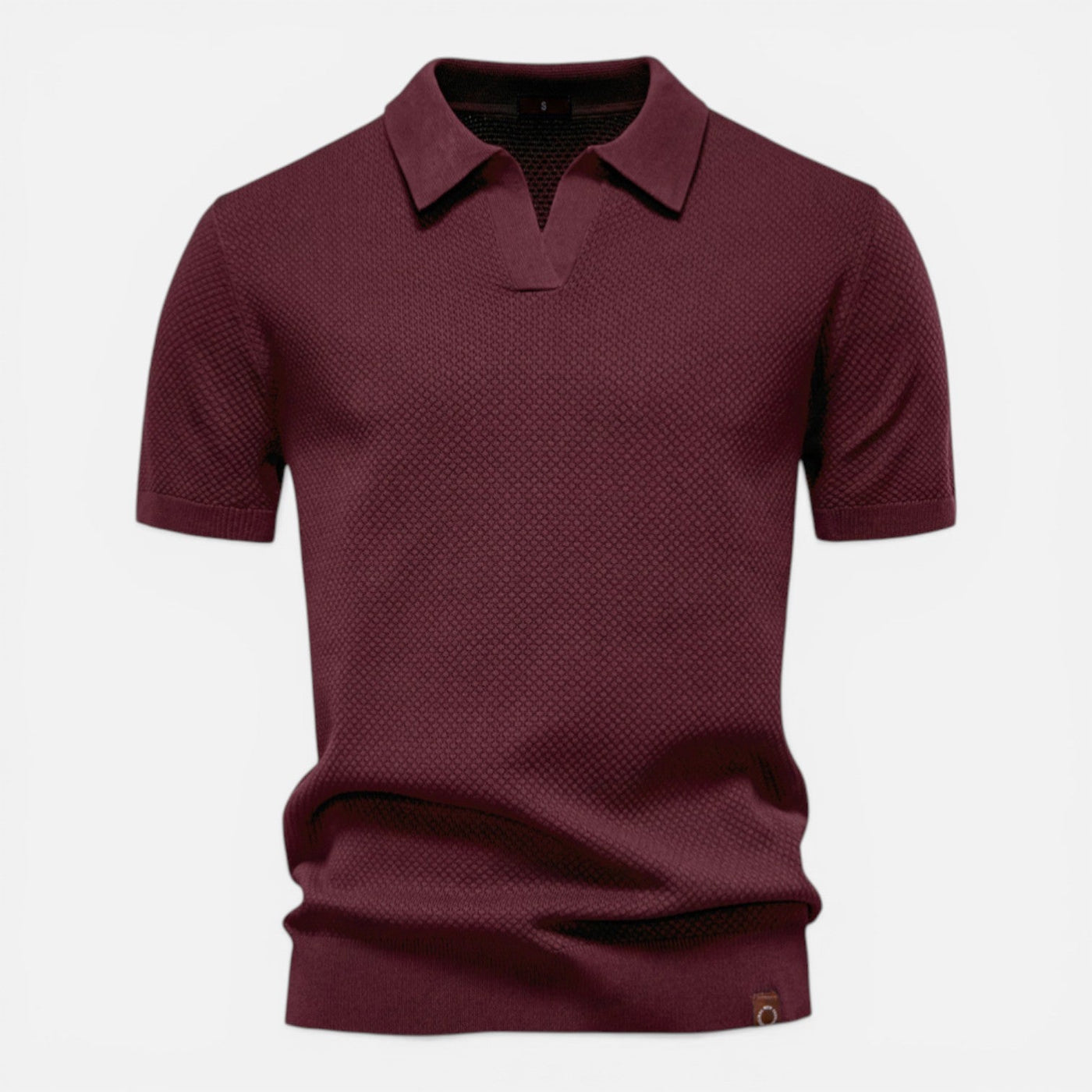 Montarello Men's Slim Fit Textured Knit Short-Sleeve Polo Shirt