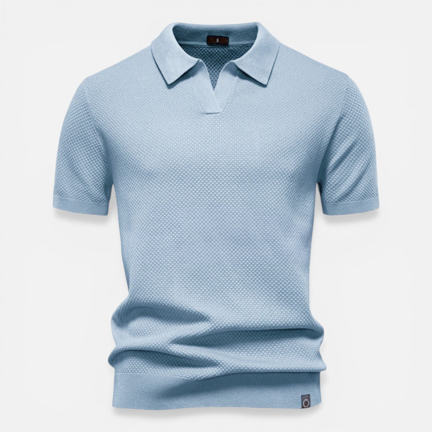 Montarello Men's Slim Fit Textured Knit Short-Sleeve Polo Shirt