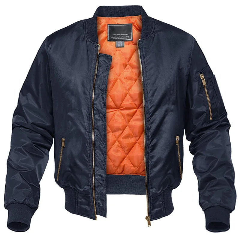 Montarello Men's Bomber Jacket Padded Zip Pockets