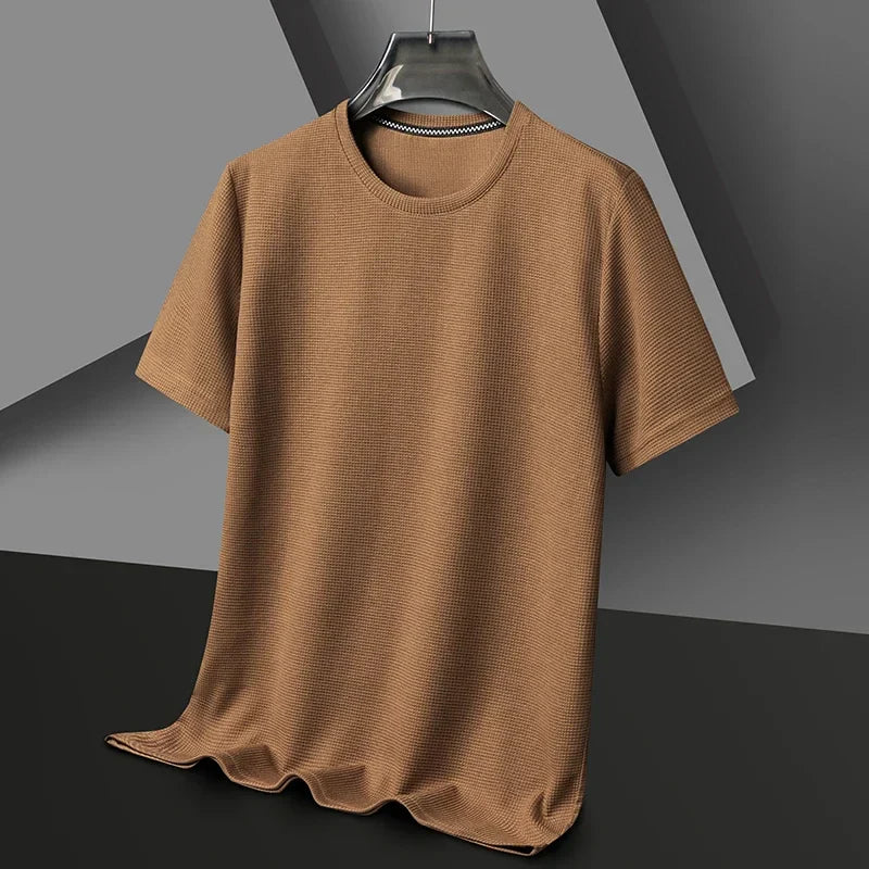 Męski t-shirt Montarello z krótkim rękawem i fakturą waflową