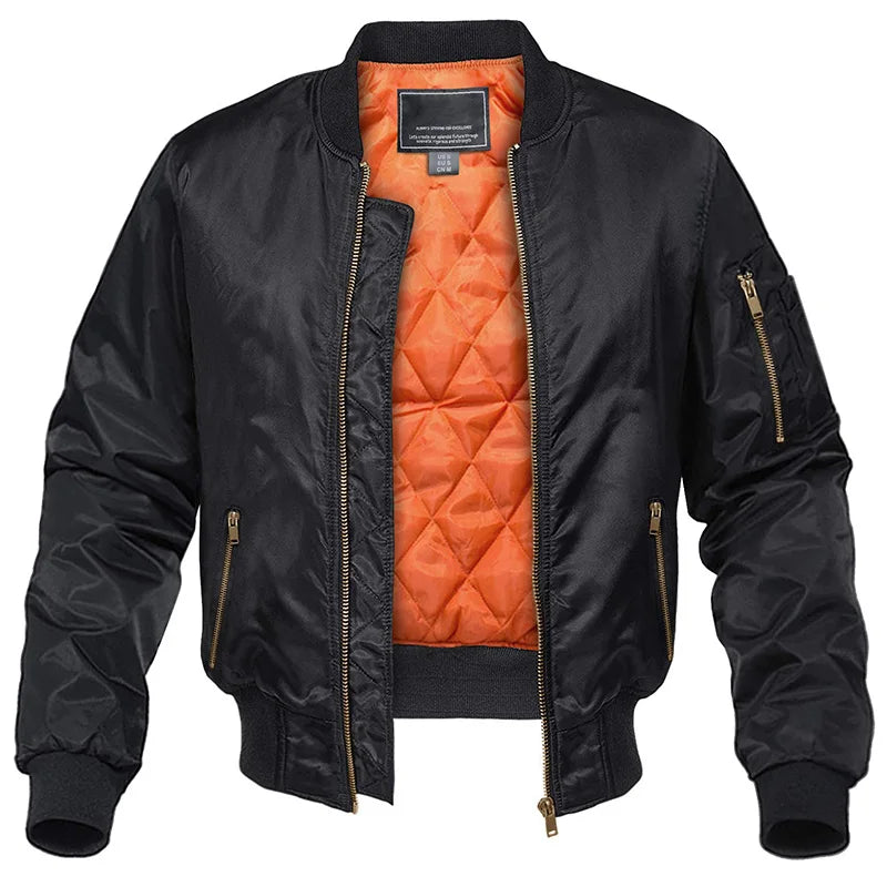 Montarello Men's Bomber Jacket Padded Zip Pockets