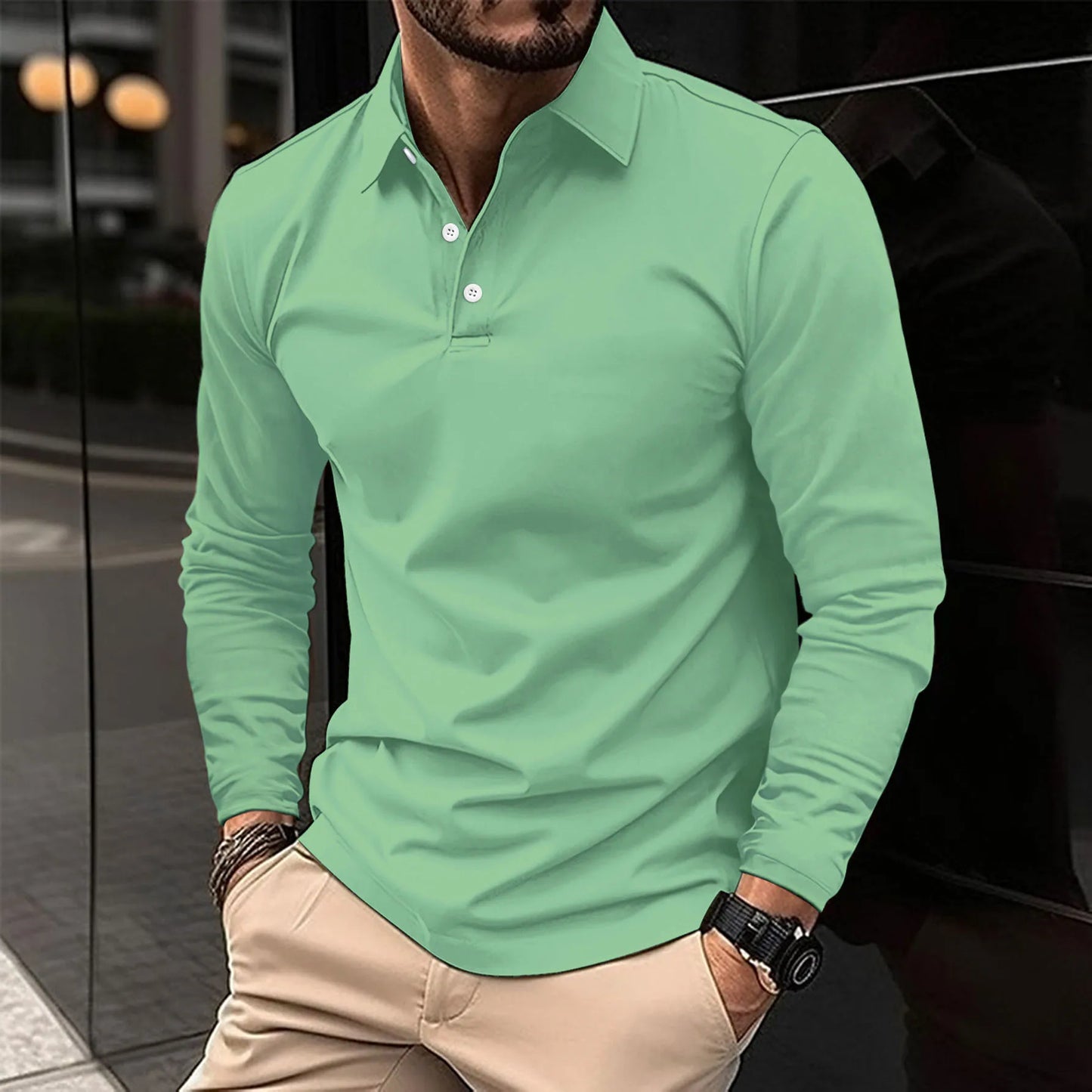 Polo classique manches longues Montarello pour homme