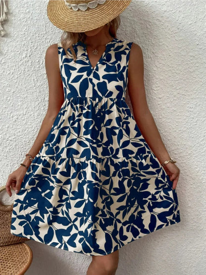 Montarello Women's Botanical Print Sleeveless V-Neck Midi Dress