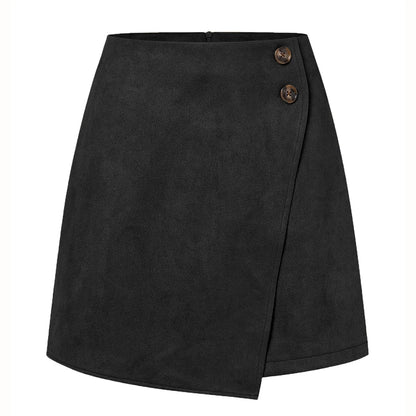 Montarello Women's Suede-Look High Waist Mini Skirt