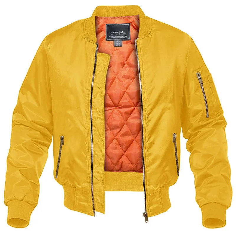Montarello Men's Bomber Jacket Padded Zip Pockets