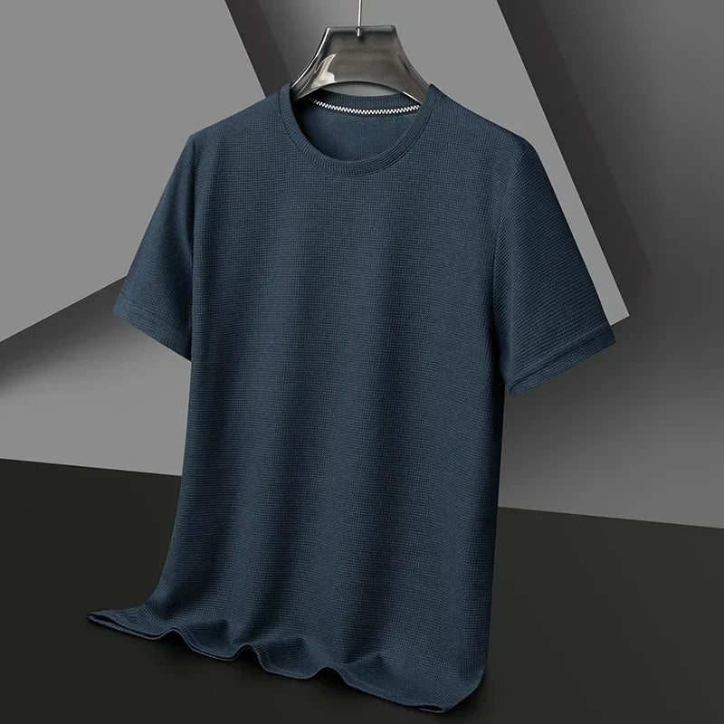 Męski t-shirt Montarello z krótkim rękawem i fakturą waflową