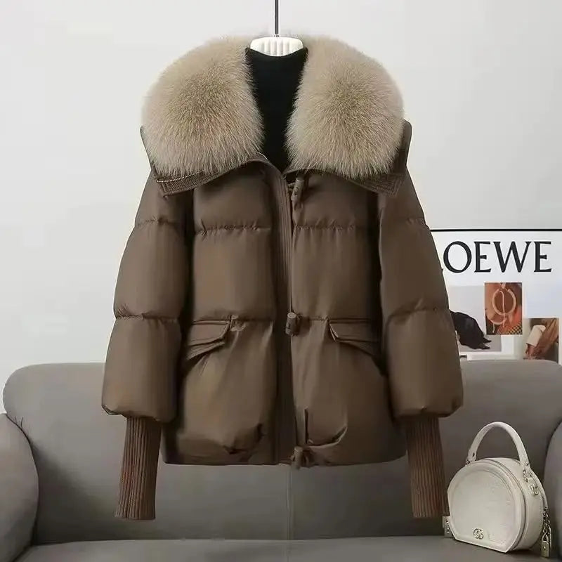 Montarello Women's Parka Coat Faux Fur Collar Padded Winter Jacket