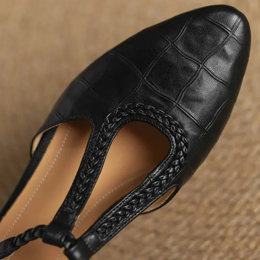 Montarello Women's Pointed Toe Mary Jane Flats