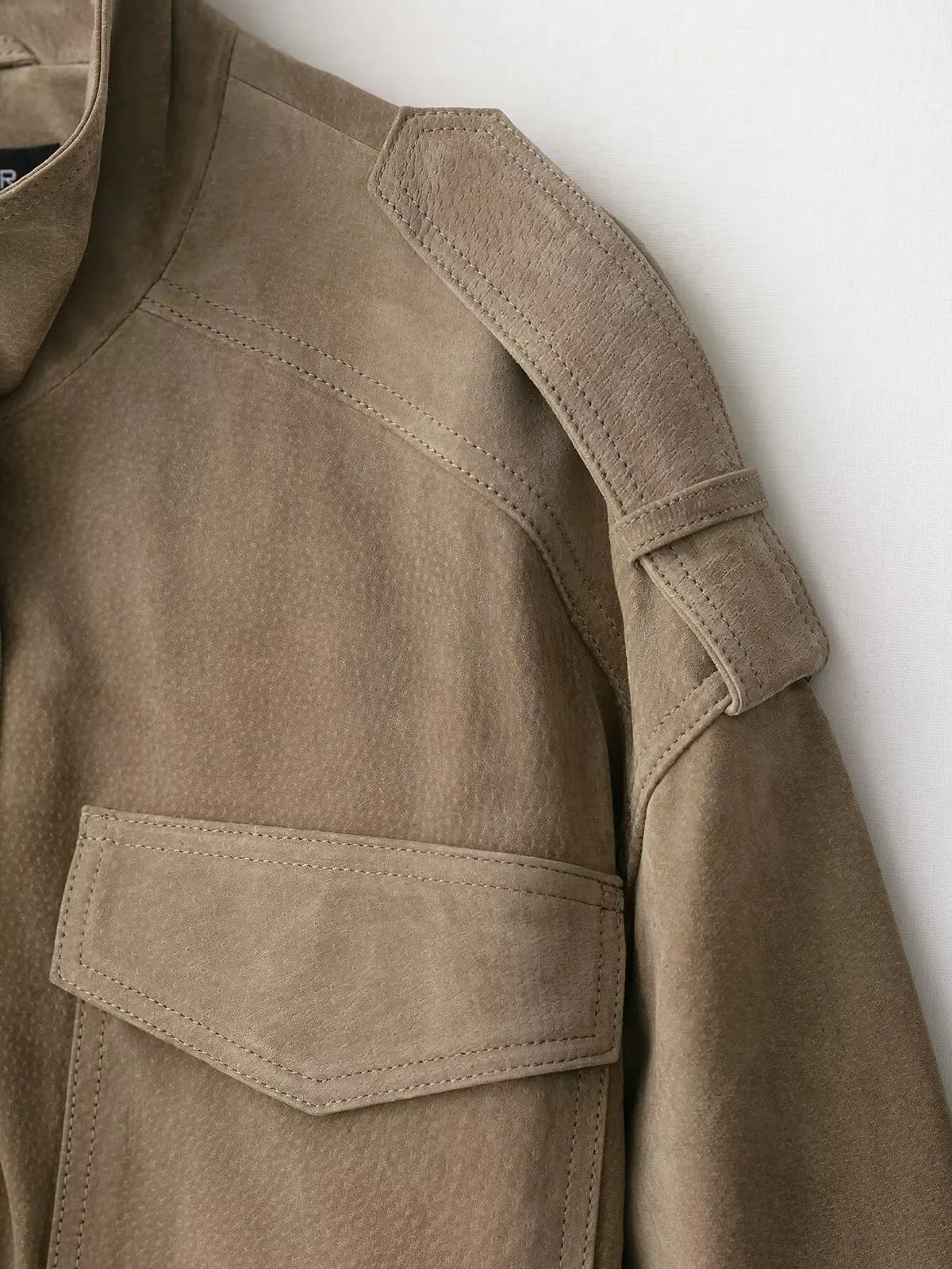 Montarello Women's Suede-Look Bomber Jacket with Pockets