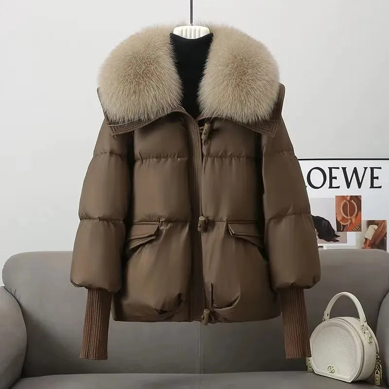 Montarello Women's Parka Coat Faux Fur Collar Padded Winter Jacket