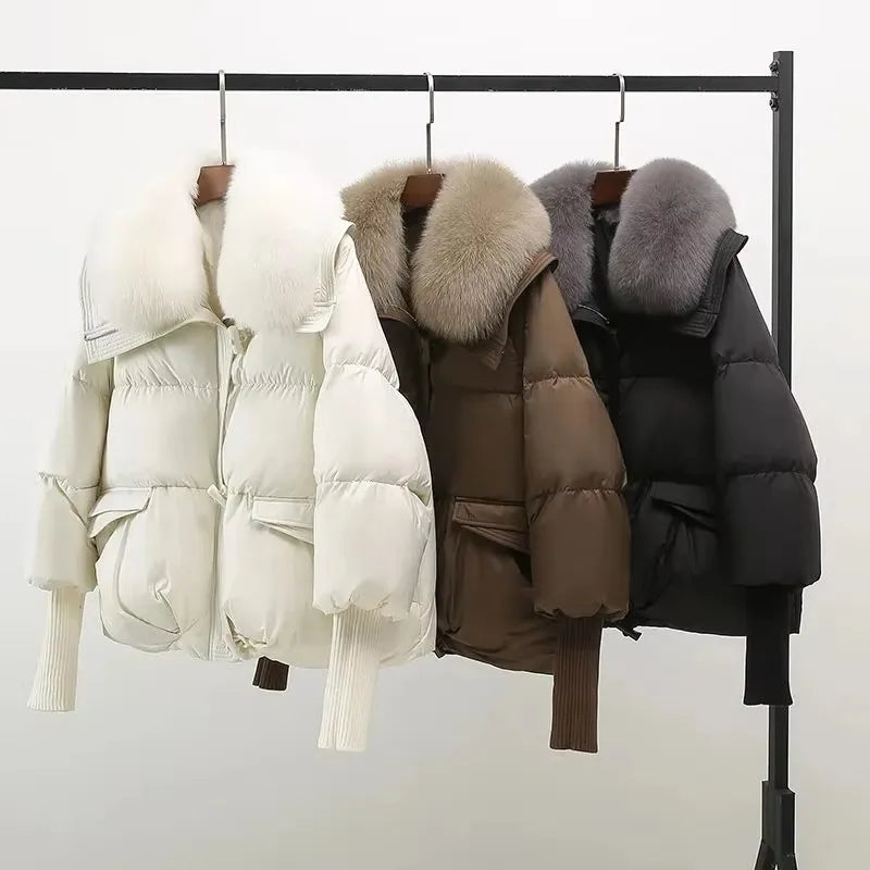 Montarello Women's Parka Coat Faux Fur Collar Padded Winter Jacket