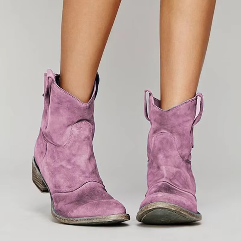 Montarello Women's Western Ankle Boots with Pointed Toe
