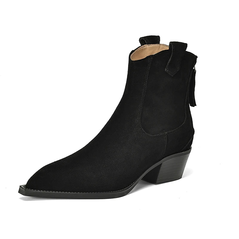 Montarello Women's Ankle Boots Suede-Look Western
