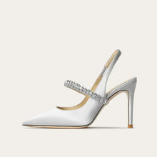 Montarello Women's Satin-Look Pointed Toe Slingback Heels