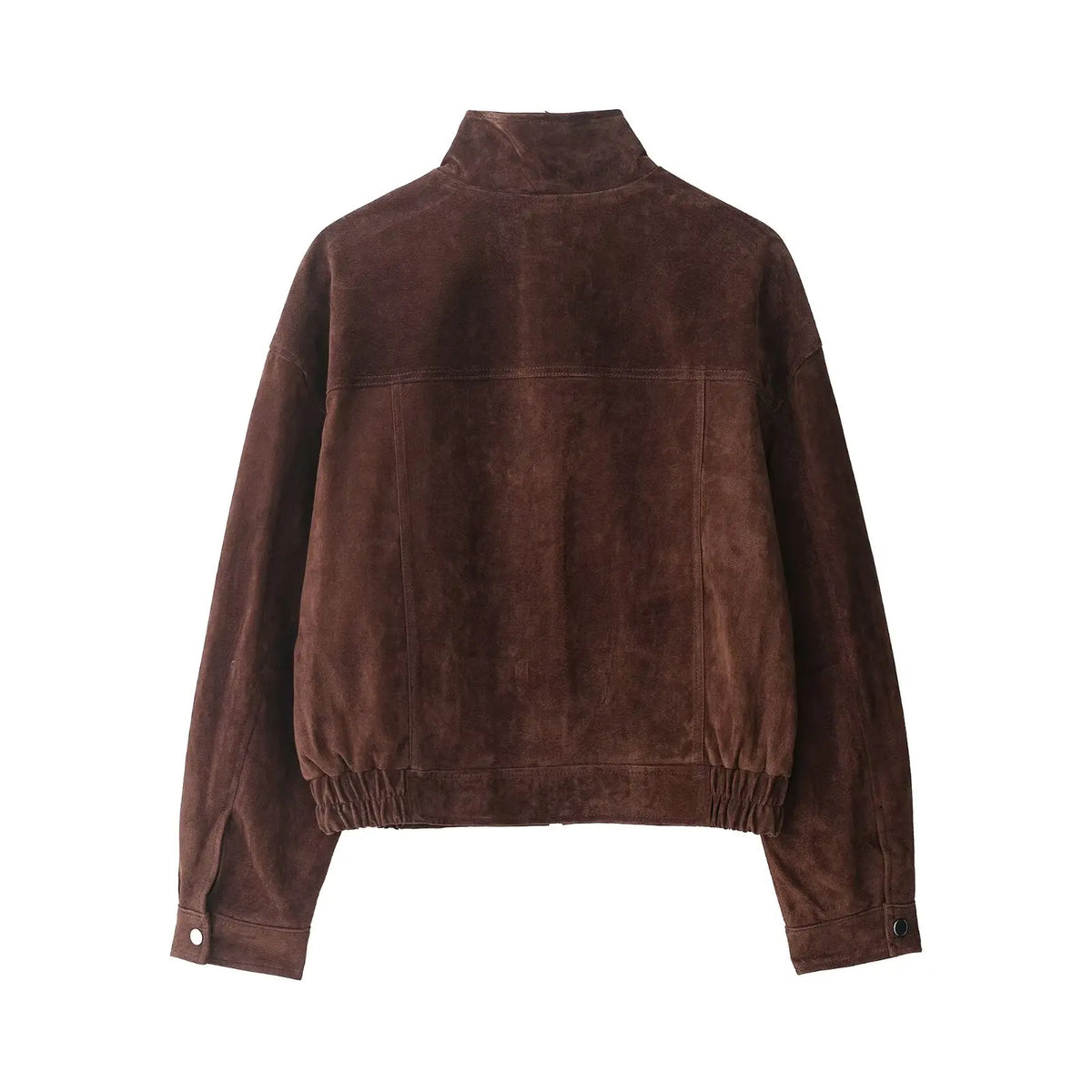 Veste courte pour femme Montarello en simili-daim avec fermeture à boutons-pression