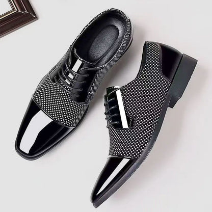 Montarello Men's Patent Cap Toe Oxford Shoes