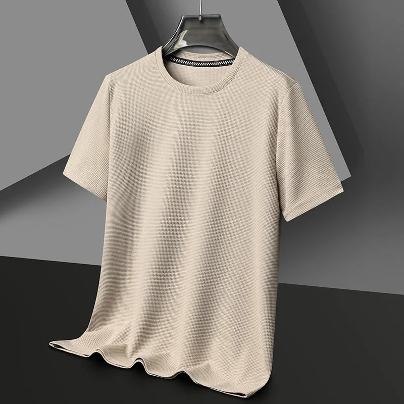 Męski t-shirt Montarello z krótkim rękawem i fakturą waflową