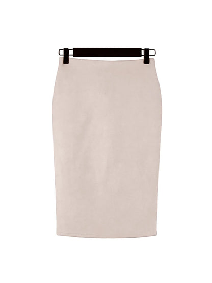 Montarello Women's Suede-Look High Waist Pencil Skirt