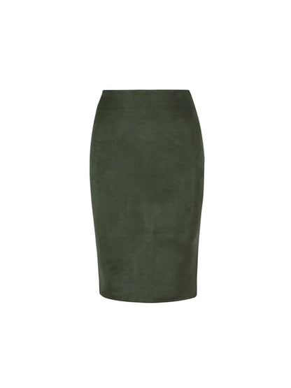 Montarello Women's Suede-Look High Waist Pencil Skirt