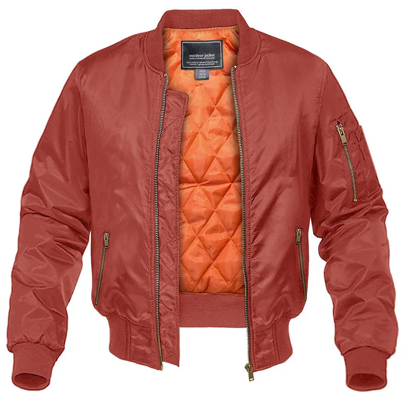 Montarello Men's Bomber Jacket Padded Zip Pockets