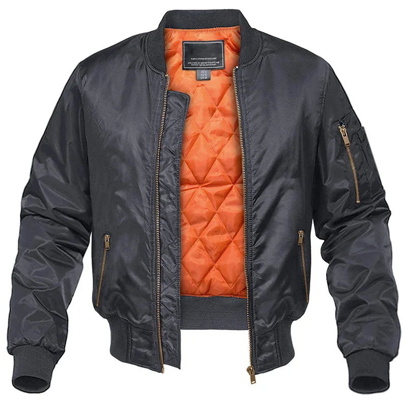 Montarello Men's Bomber Jacket Padded Zip Pockets