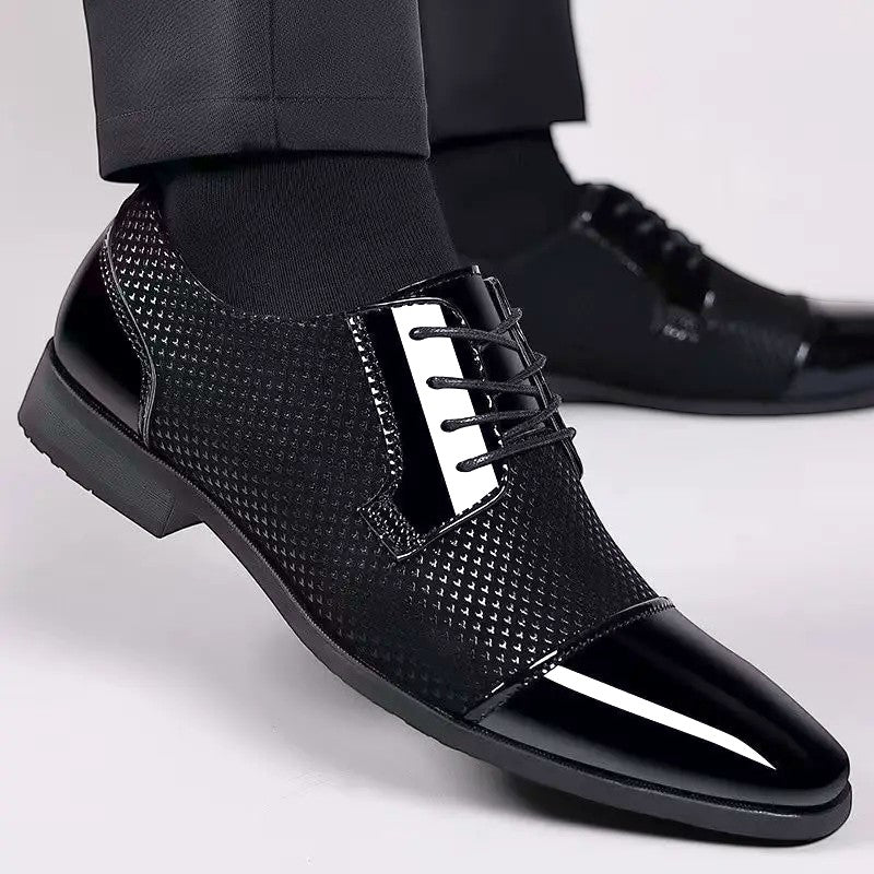 Montarello Men's Patent Cap Toe Oxford Shoes