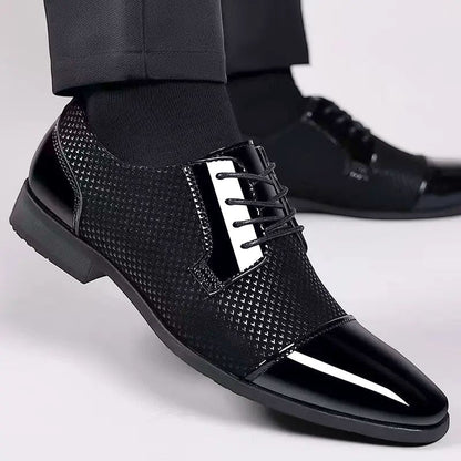 Montarello Men's Patent Cap Toe Oxford Shoes