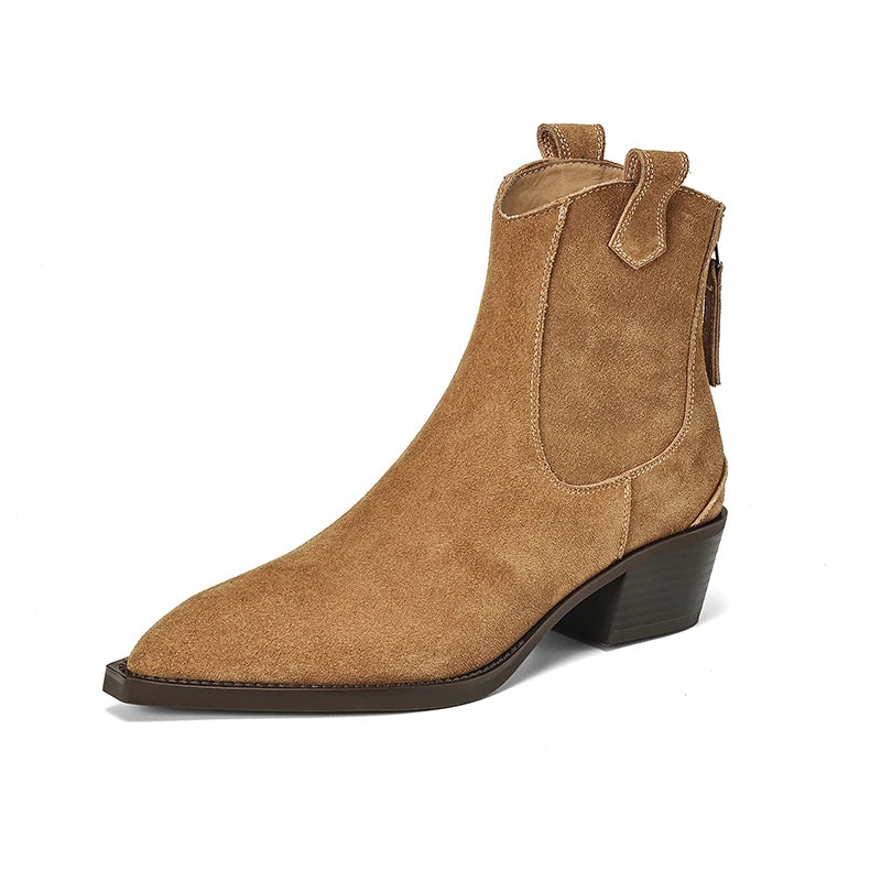 Montarello Women's Ankle Boots Suede-Look Western