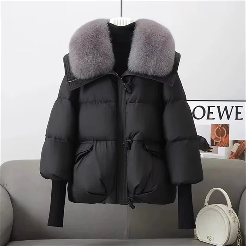 Montarello Women's Parka Coat Faux Fur Collar Padded Winter Jacket