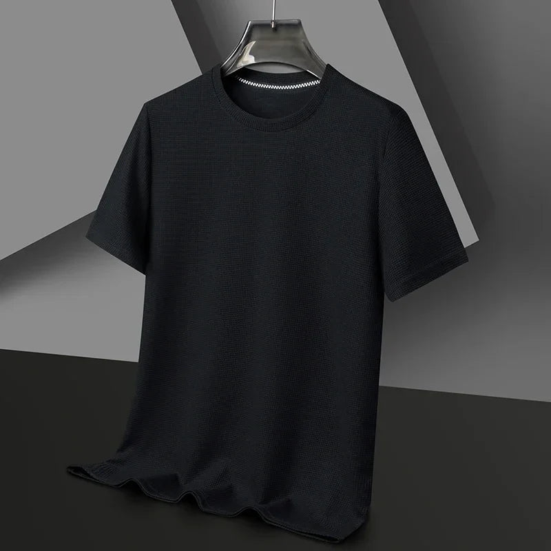 Męski t-shirt Montarello z krótkim rękawem i fakturą waflową