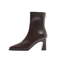 Montarello Women's Square Toe Block Heel Ankle Boots