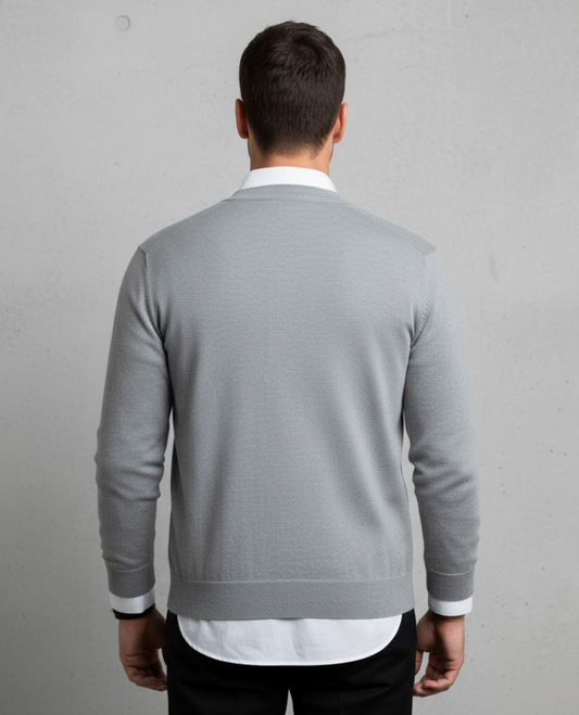 Montarello Men's V-Neck Button Cardigan Knit