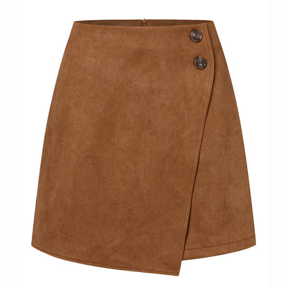 Montarello Women's Suede-Look High Waist Mini Skirt