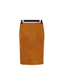 Montarello Women's Suede-Look High Waist Pencil Skirt