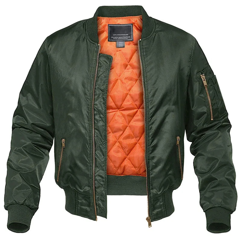 Montarello Men's Bomber Jacket Padded Zip Pockets