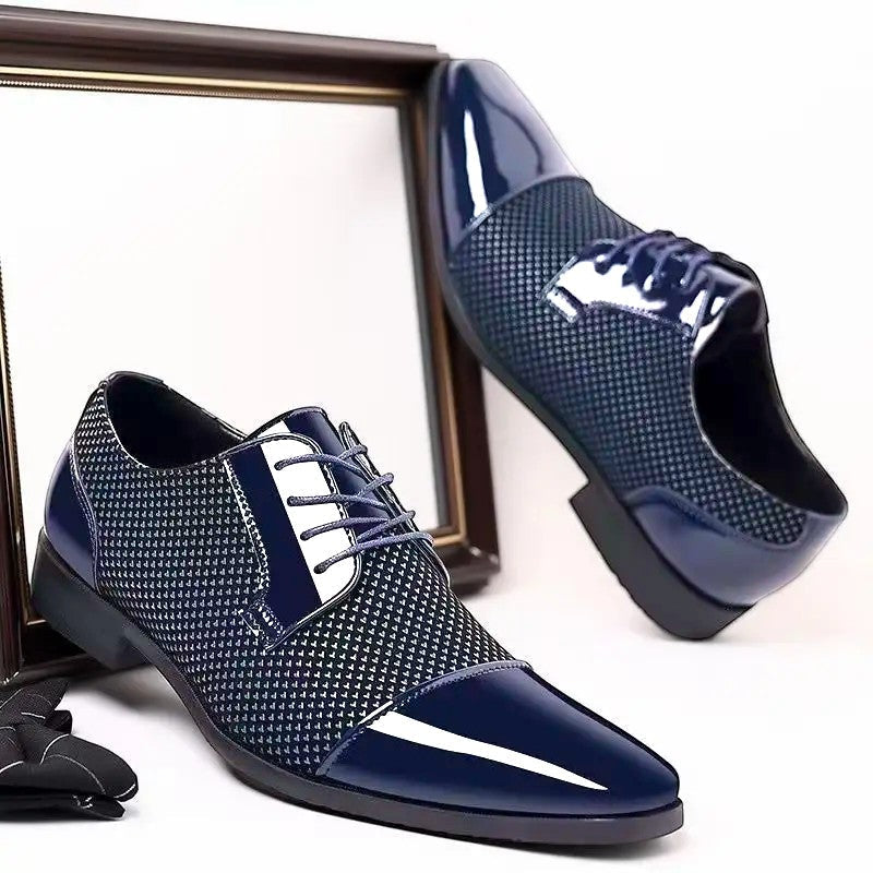 Montarello Men's Patent Cap Toe Oxford Shoes