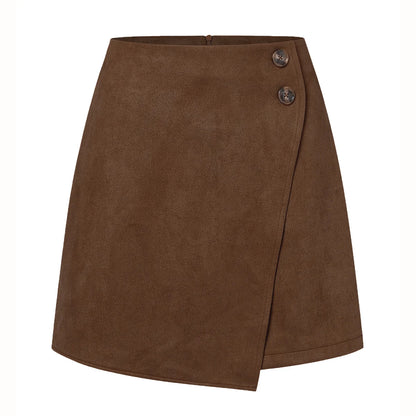 Montarello Women's Suede-Look High Waist Mini Skirt