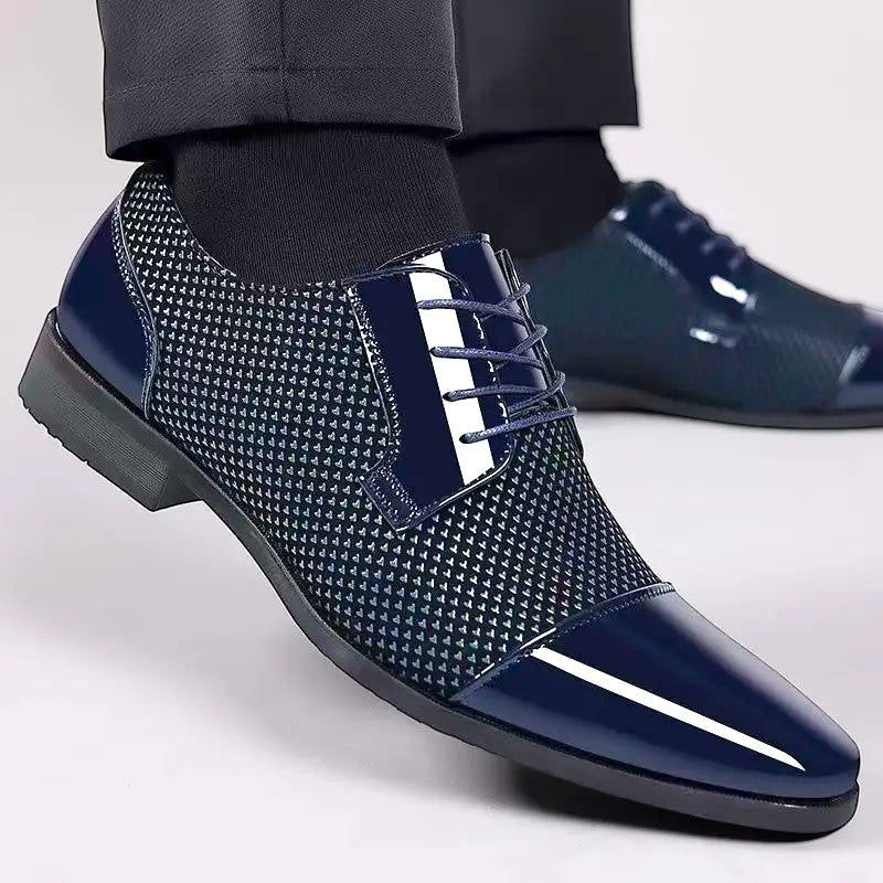 Montarello Men's Patent Cap Toe Oxford Shoes