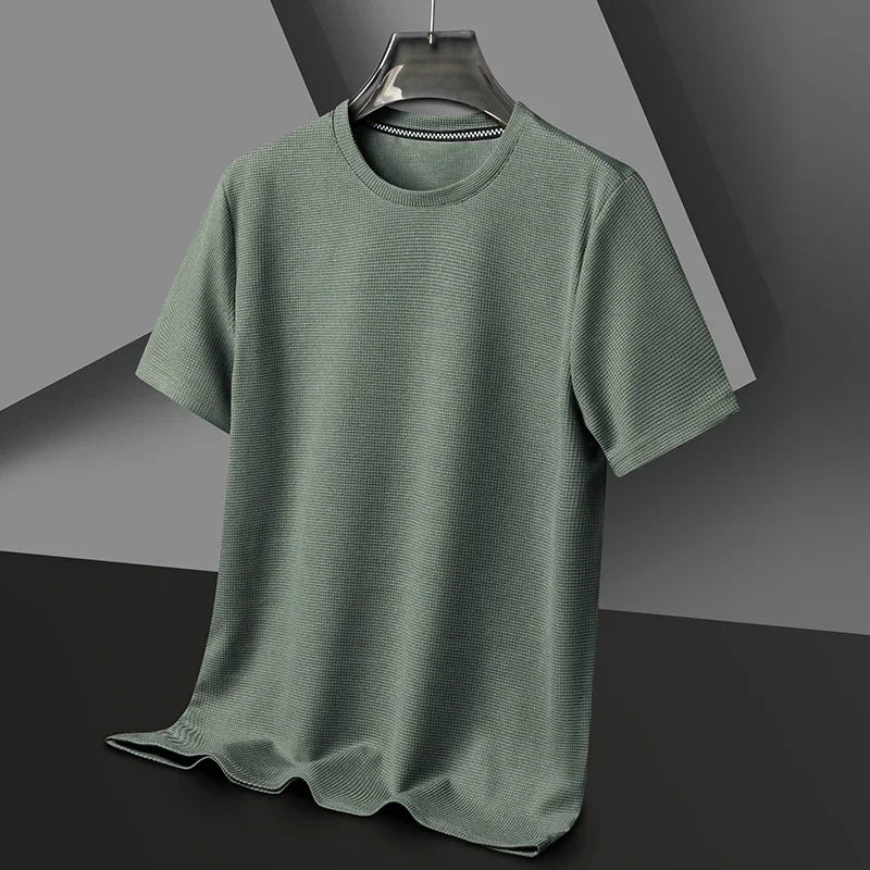 Męski t-shirt Montarello z krótkim rękawem i fakturą waflową