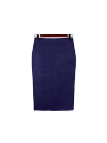 Montarello Women's Suede-Look High Waist Pencil Skirt