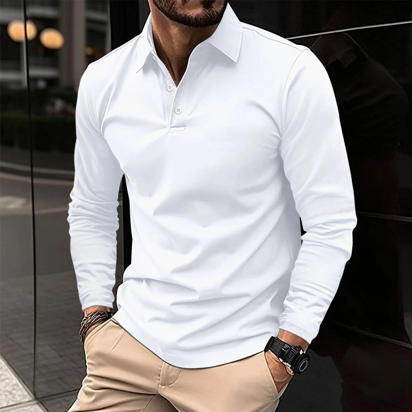 Polo classique manches longues Montarello pour homme