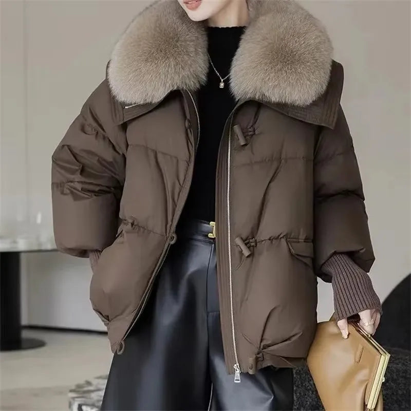 Montarello Women's Parka Coat Faux Fur Collar Padded Winter Jacket