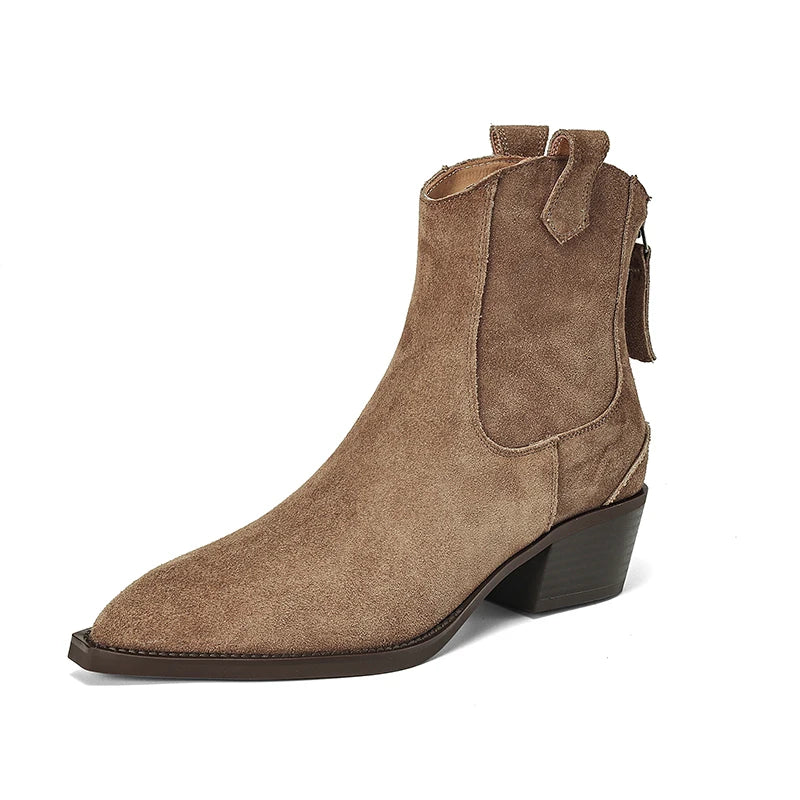Montarello Women's Ankle Boots Suede-Look Western